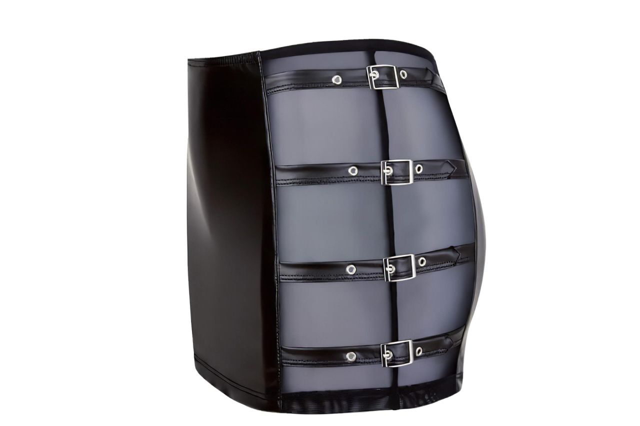 Cottelli - csatos fényes miniszoknya (fekete) Cottelli - csatos fényes miniszoknya (fekete)