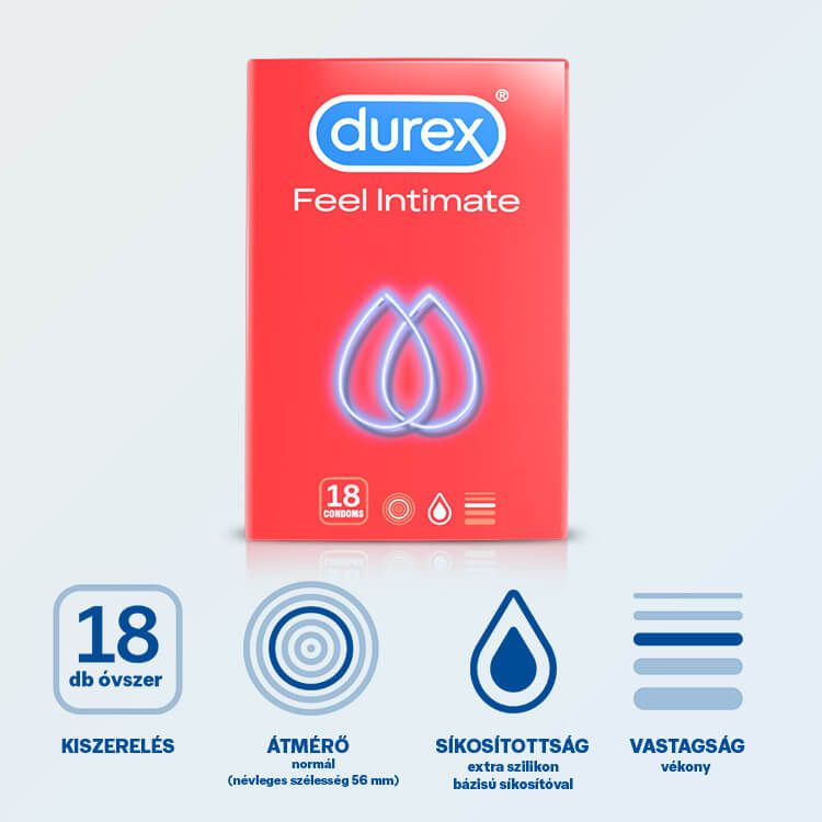 Durex Feel Intimate - vékonyfalú óvszer (18db)