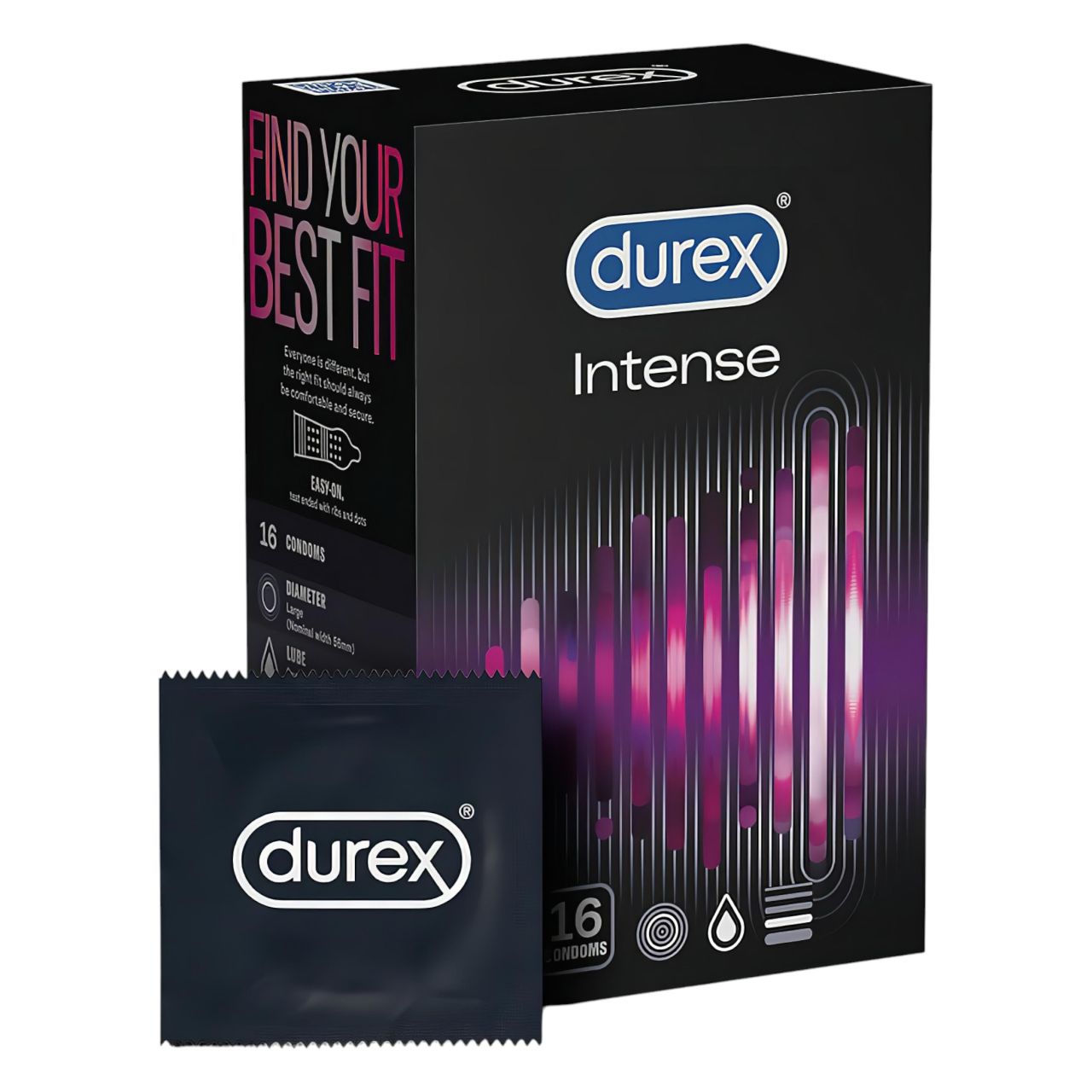 Durex Intense - bordázott és pontozott óvszer (16db)