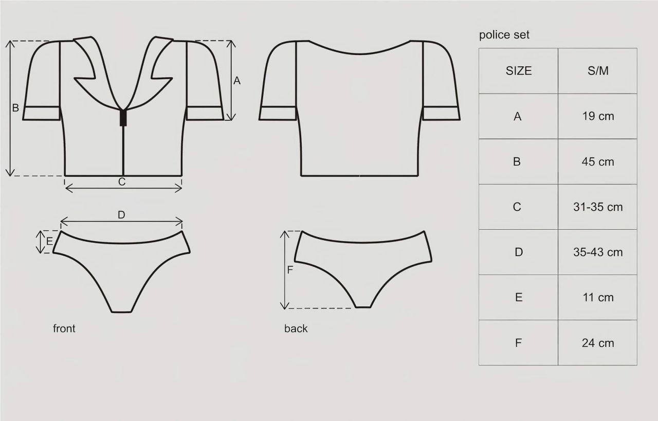 Obsessive Police - rendőrnő jelmez szett (S/M) Obsessive Police - rendőrnő jelmez szett (S/M)