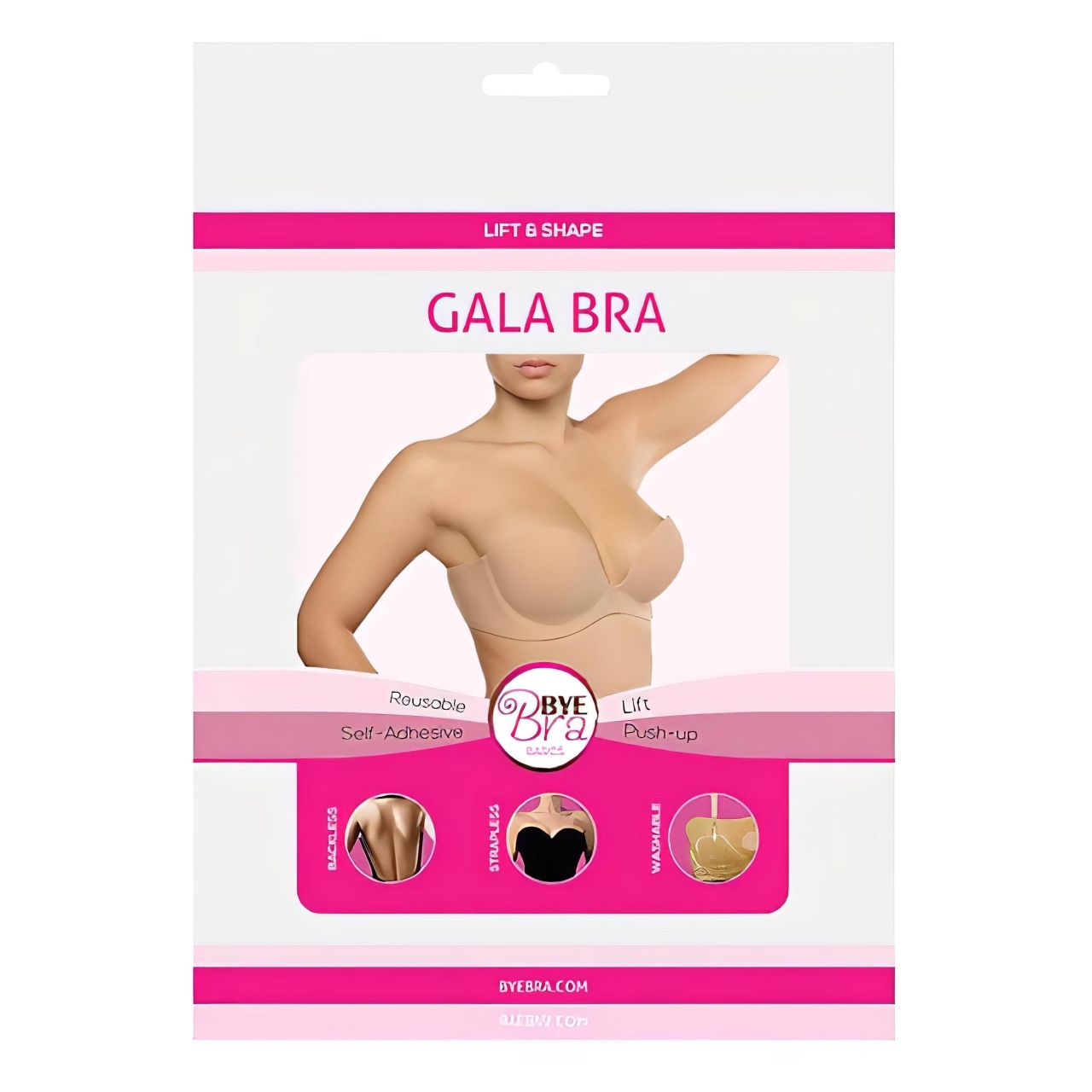 Bye Bra Gala D - rejtett Push-up melltartó (nude)