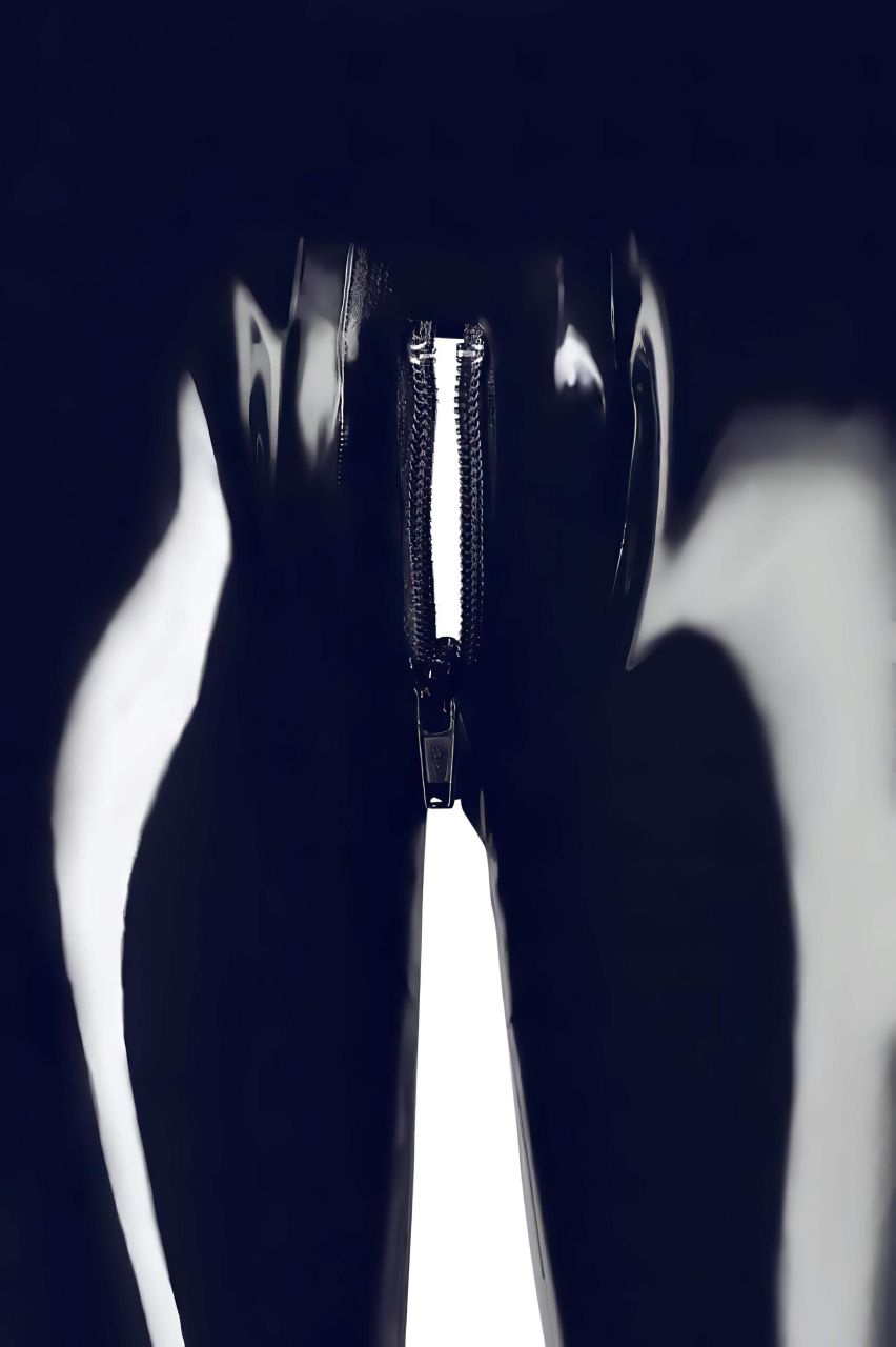 LATEX - cipzáros leggings (fekete)