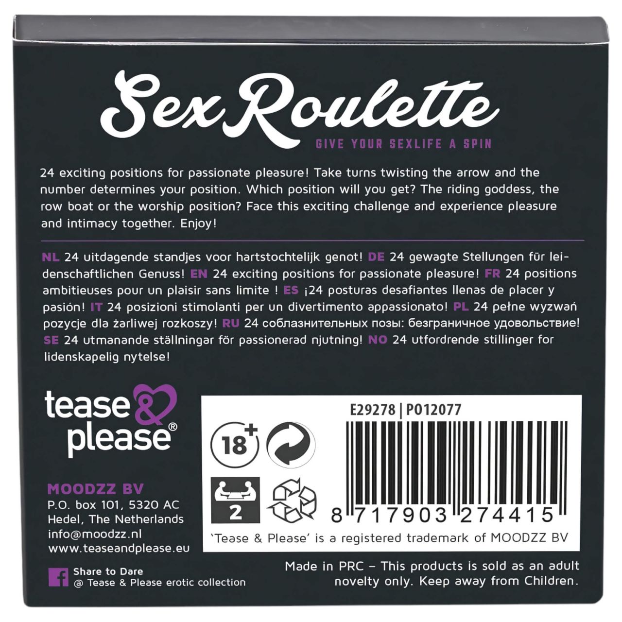 Sex Roulette Kama Sutra - szex társasjáték (10 nyelven)