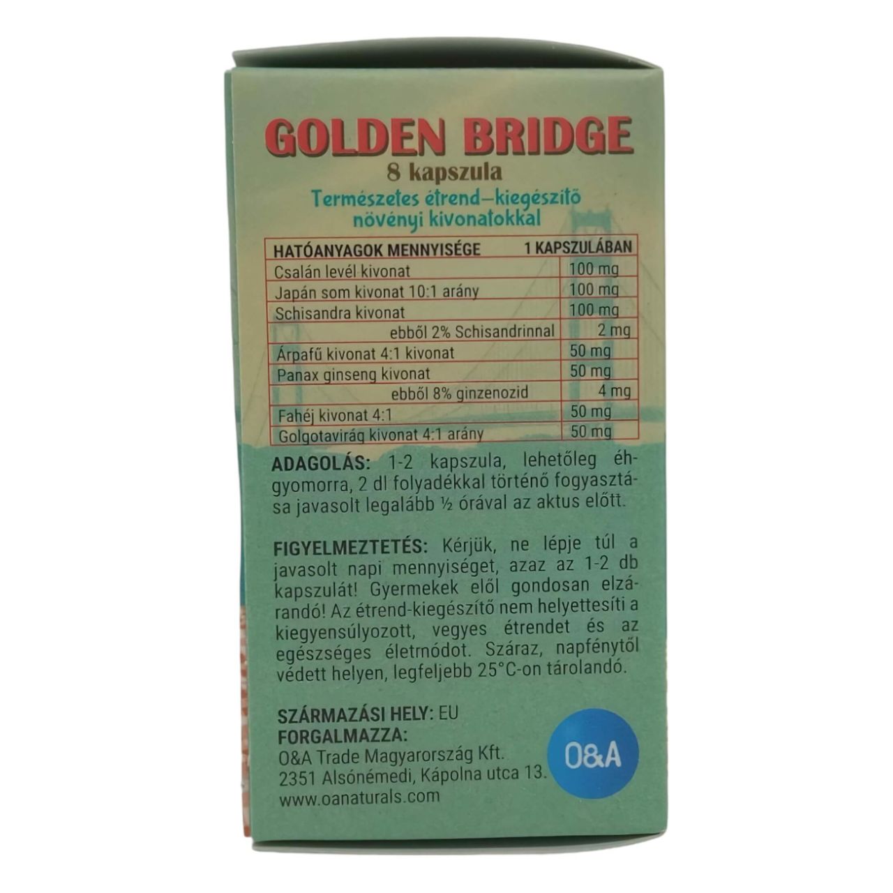 Golden Bridge - étrend-kiegészítő növényi kivonatokkal (8db)