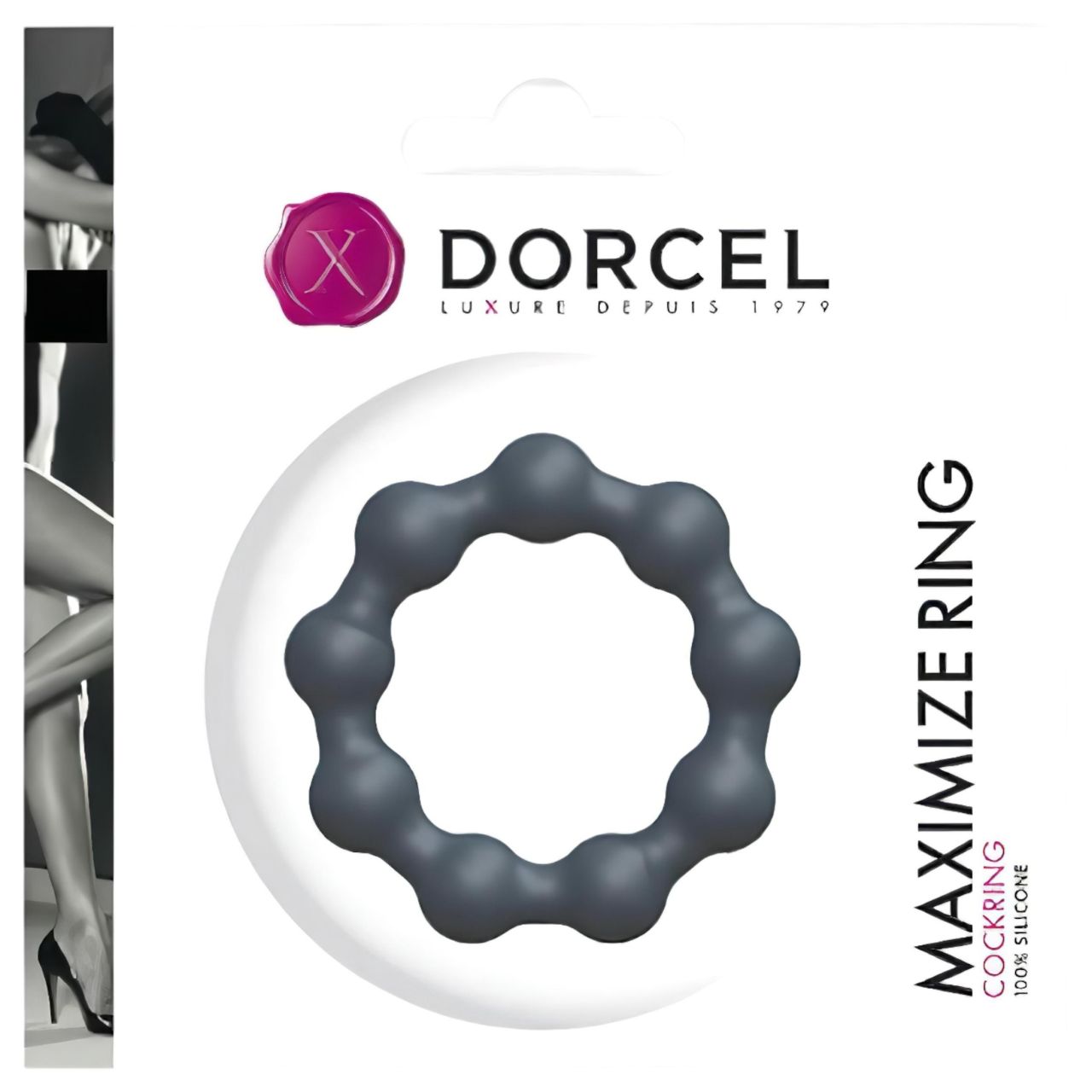 Dorcel Maximize - gömbös, szilikon péniszgyűrű (szürke) Dorcel Maximize - gömbös, szilikon péniszgyűrű (szürke)