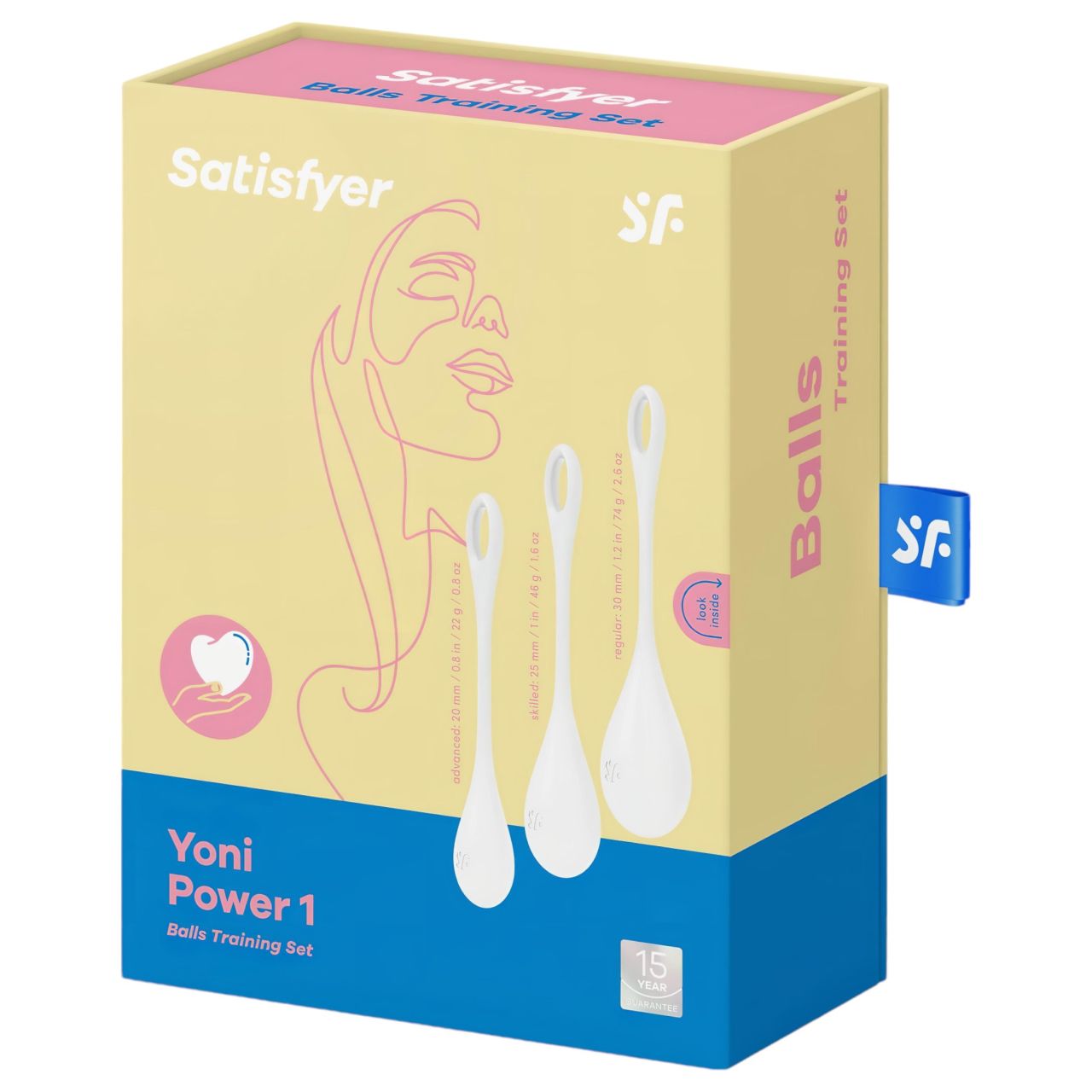 Satisfyer Yoni Power 1 - gésagolyó szett - fehér (3 részes)