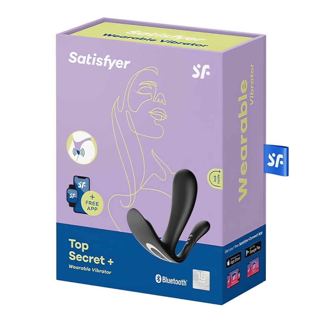 Satisfyer Top Secret Plus - okos 3 ágú vibrátor (fekete)