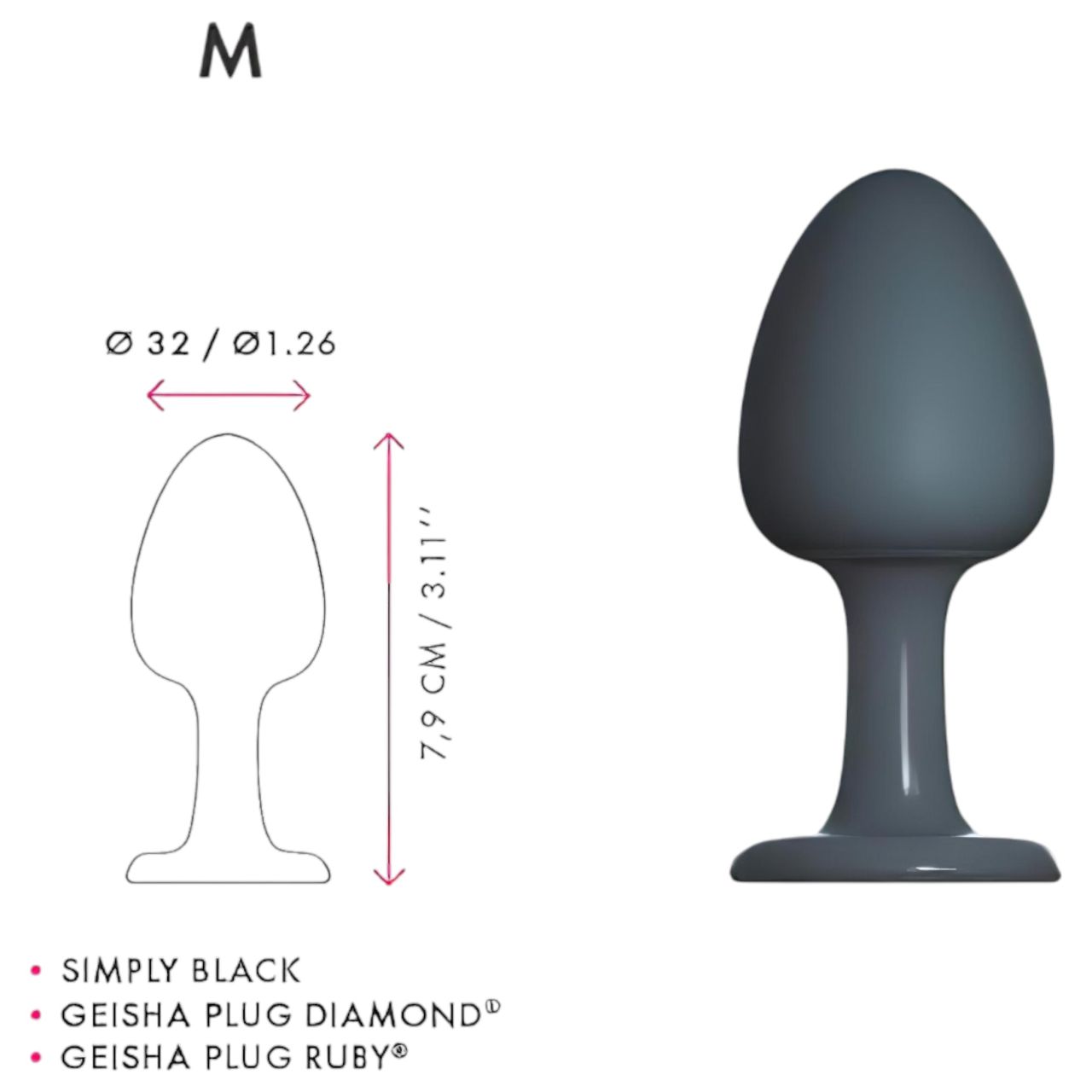 Dorcel Geisha Plug M - golyós anál plug (fekete) Dorcel Geisha Plug M - golyós anál plug (fekete)