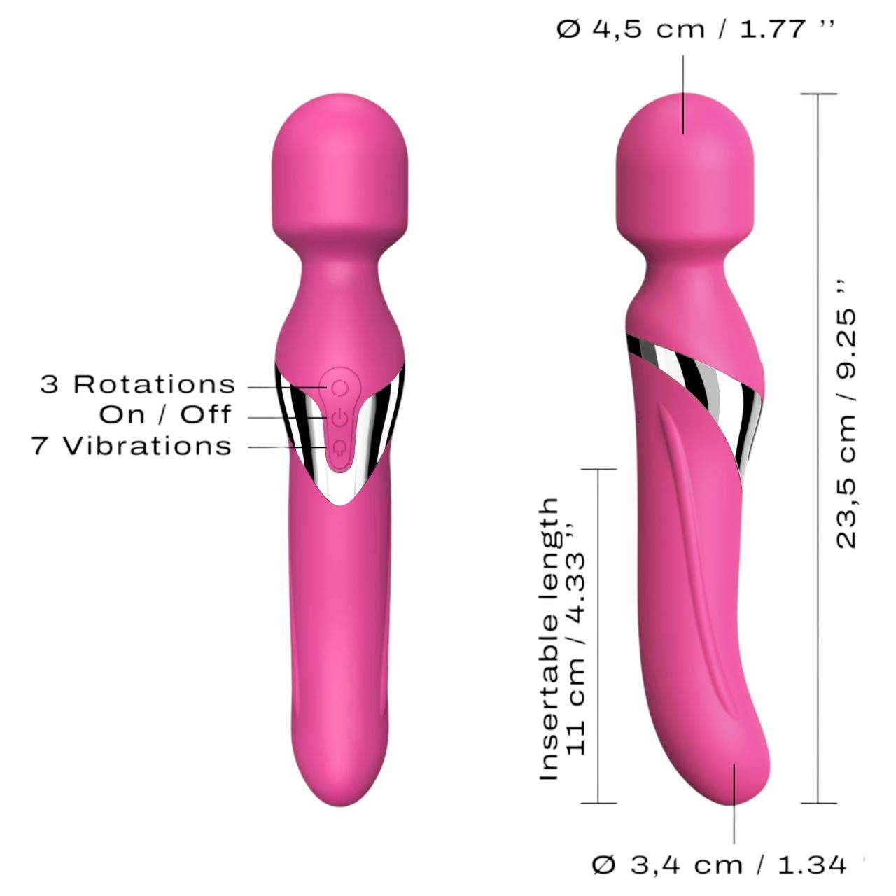 Dorcel Dual Orgasms - akkus, 2in1 masszírozó vibrátor (pink)