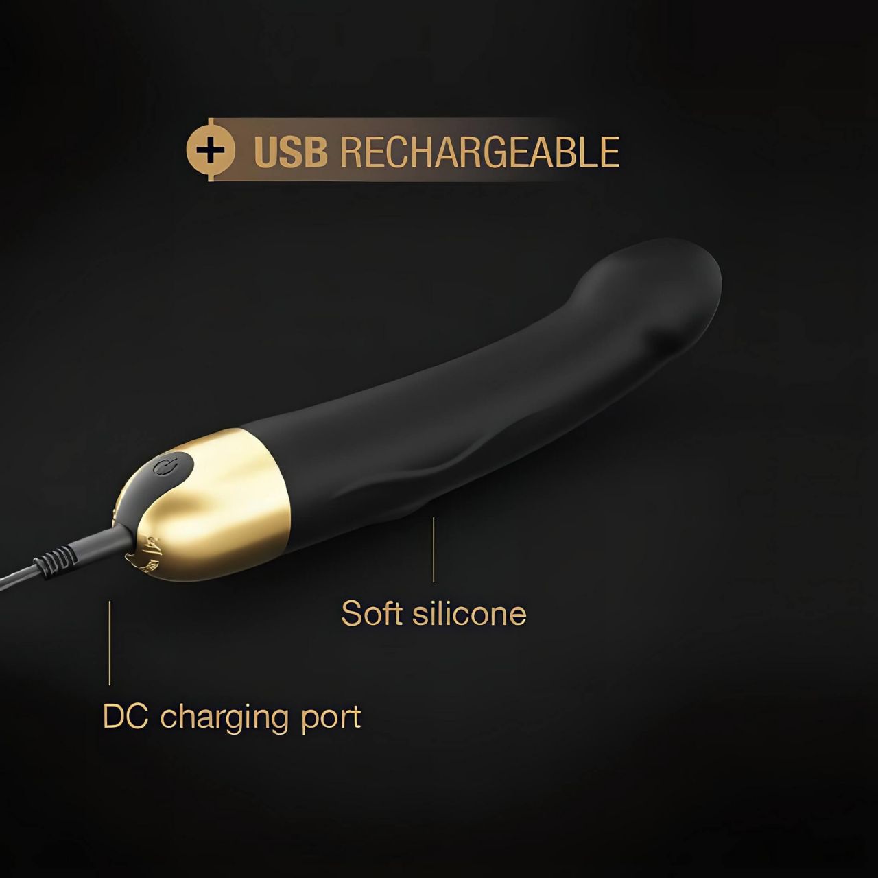 Dorcel Real Vibration M 2.0 - akkus vibrátor (fekete-arany) Dorcel Real Vibration M 2.0 - akkus vibrátor (fekete-arany)