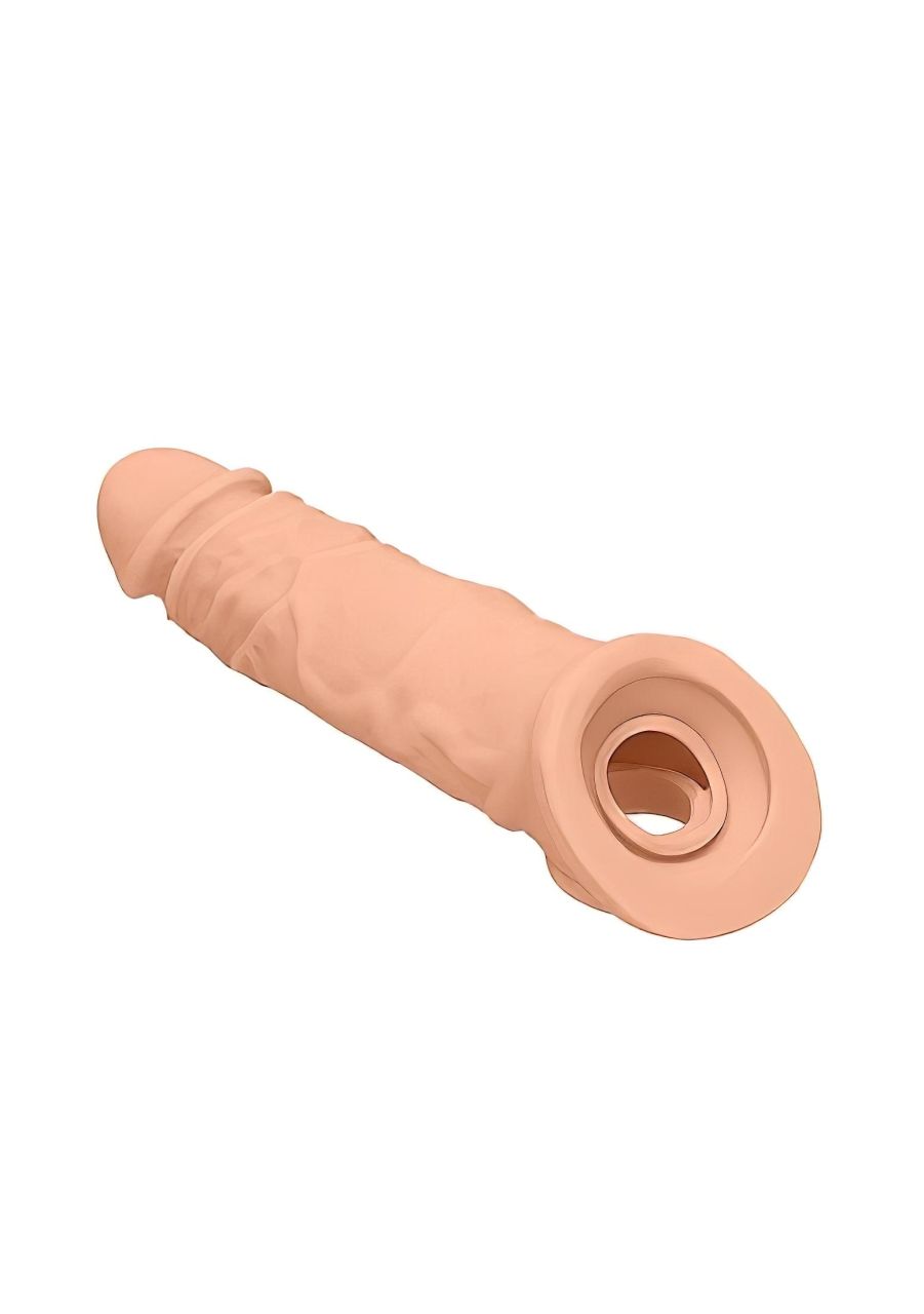 RealRock Penis Sleeve 8 - péniszköpeny (21cm) - natúr