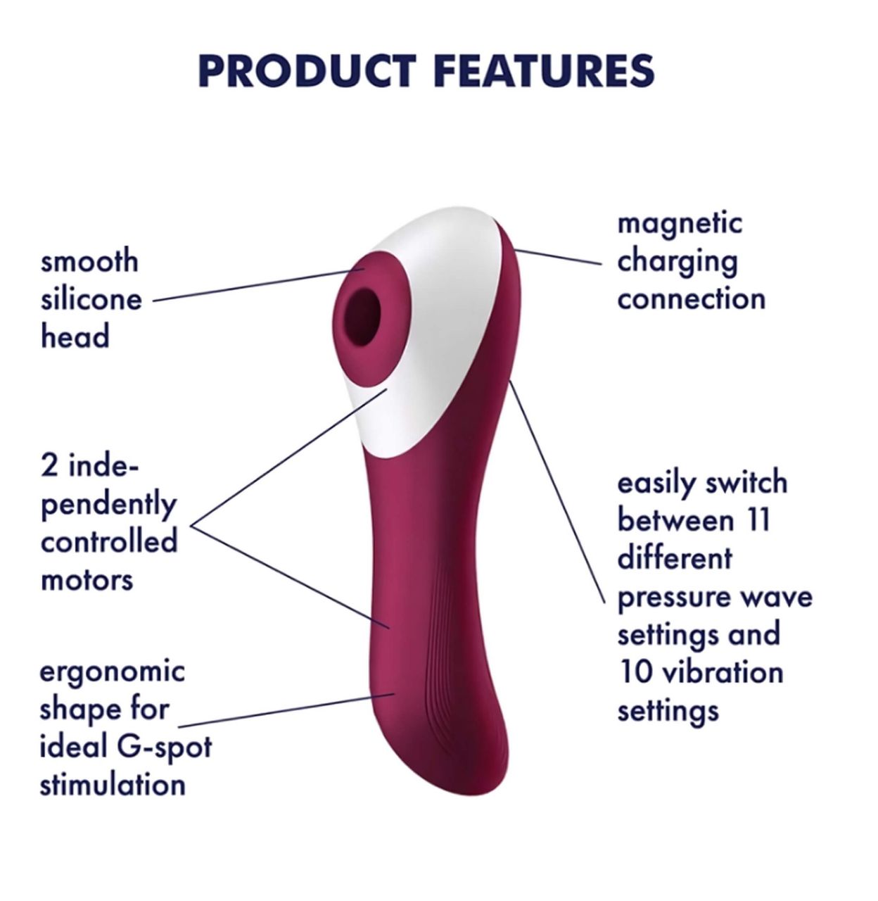 Satisfyer Dual Crush - akkus hüvelyi és csiklóvibrátor (piros)