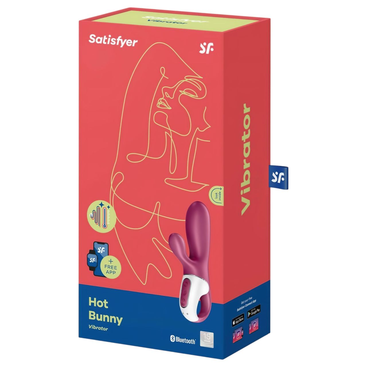 Satisfyer Hot Bunny - okos csiklókaros melegítő vibrátor (piros)