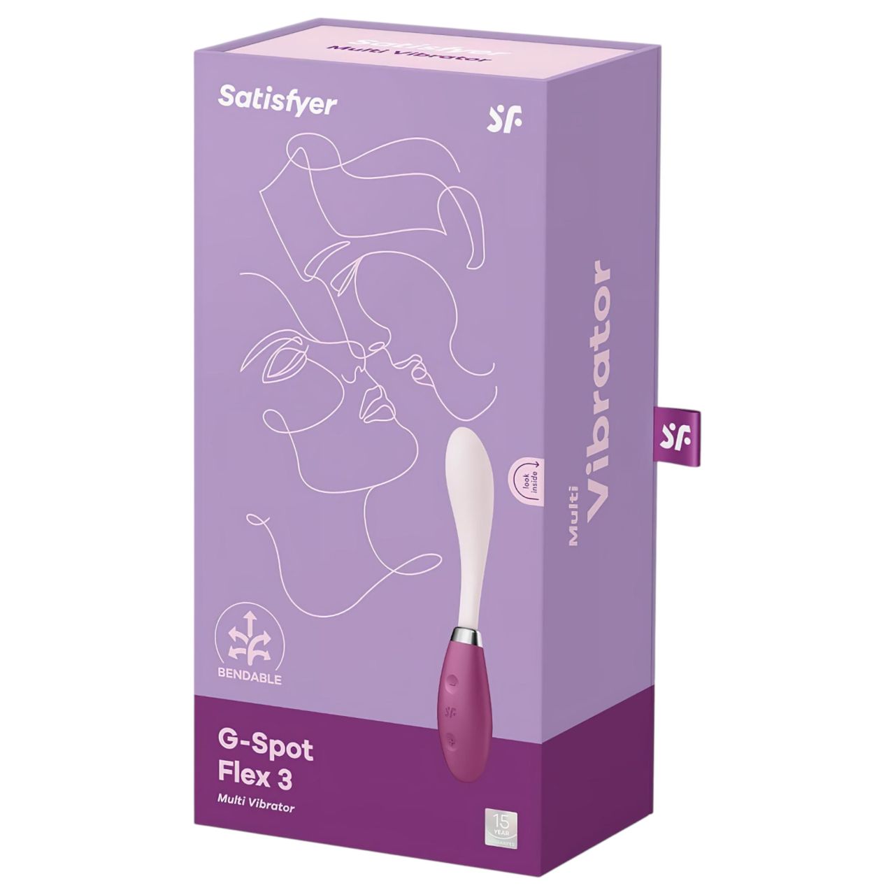 Satisfyer G-Spot Flex 3 - akkus G-pont vibrátor (pink-bordó)