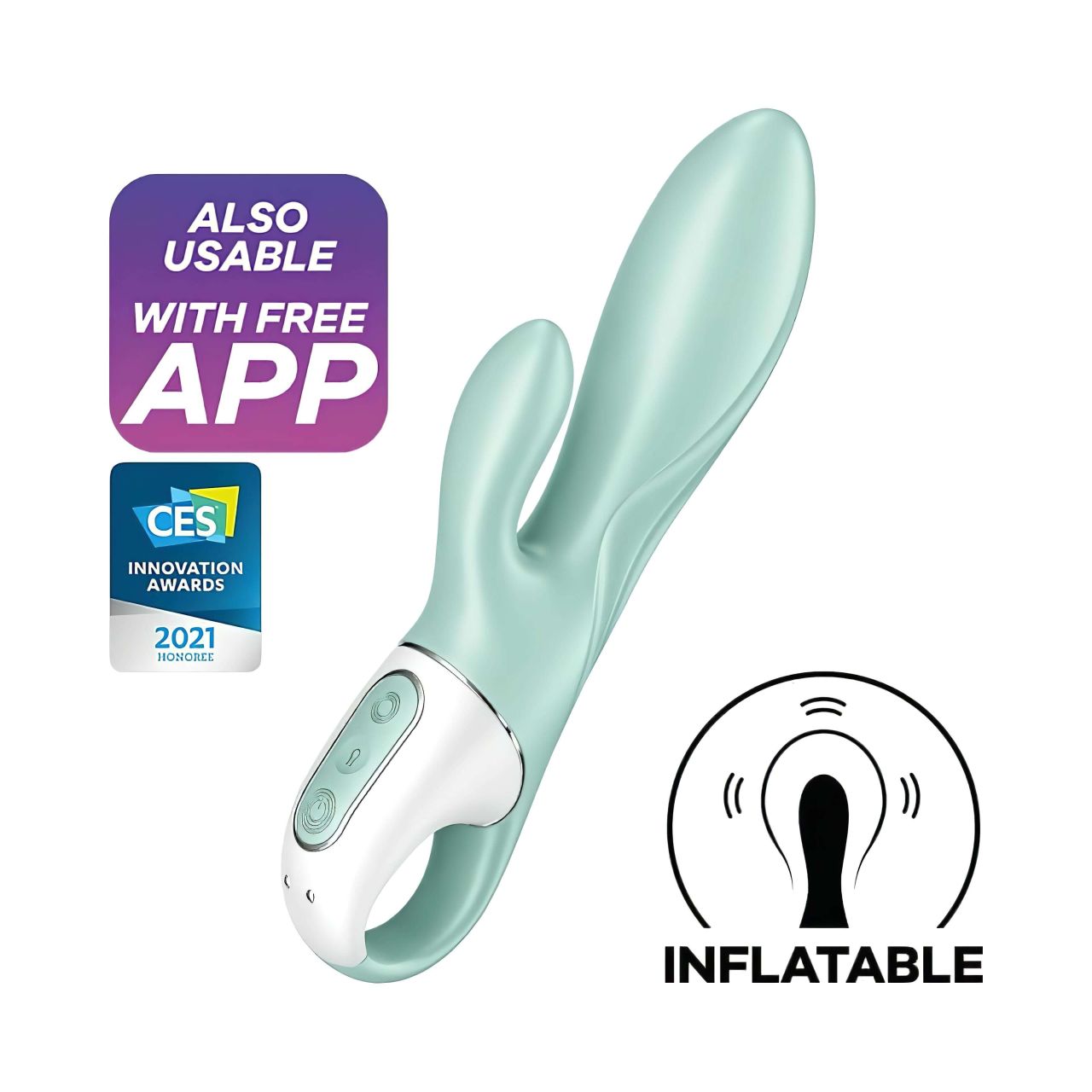 Satisfyer Air Pump Bunny 5 - okos pumpálható vibrátor (menta)