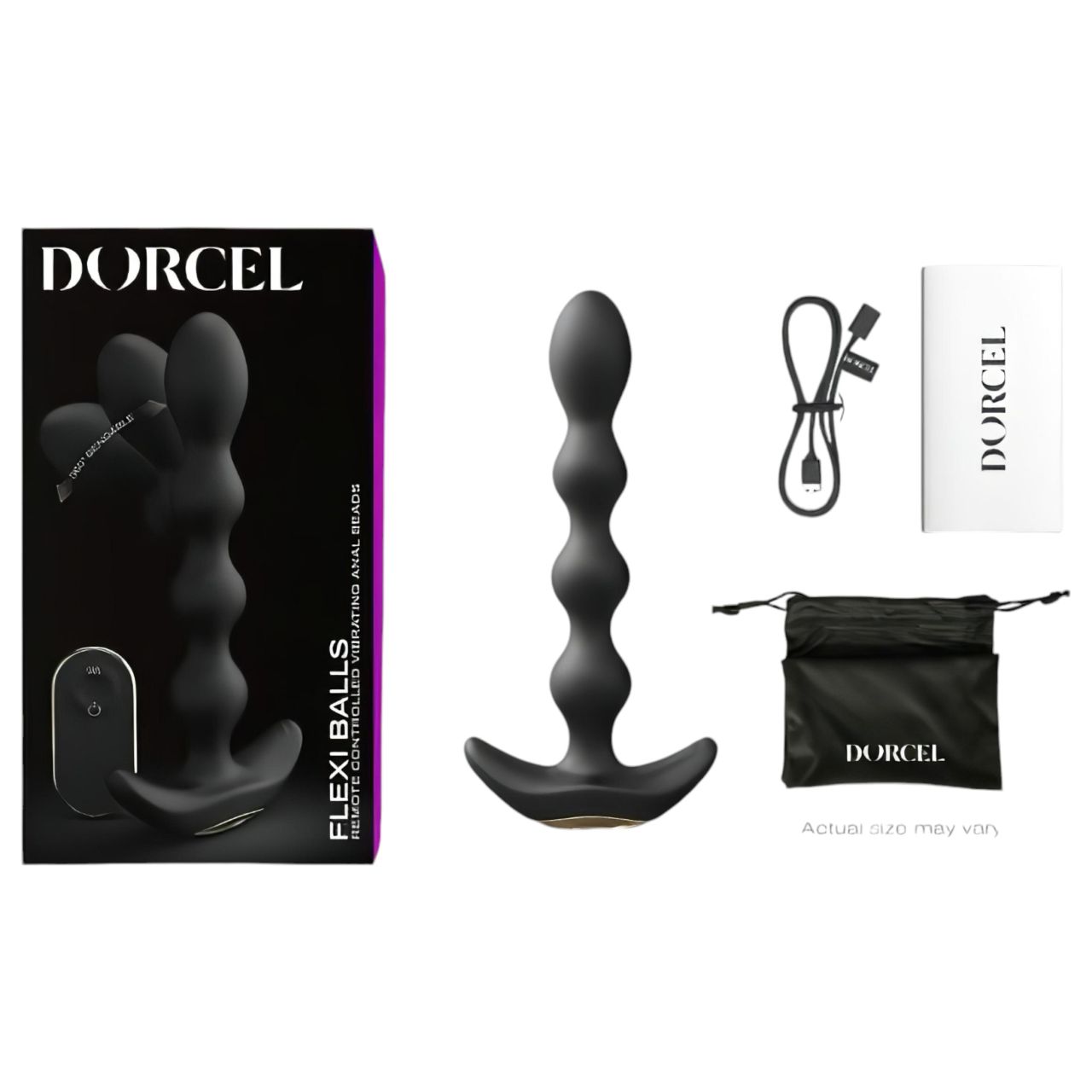 Dorcel Flexi Balls - akkus, rádiós anál vibrátor (fekete)