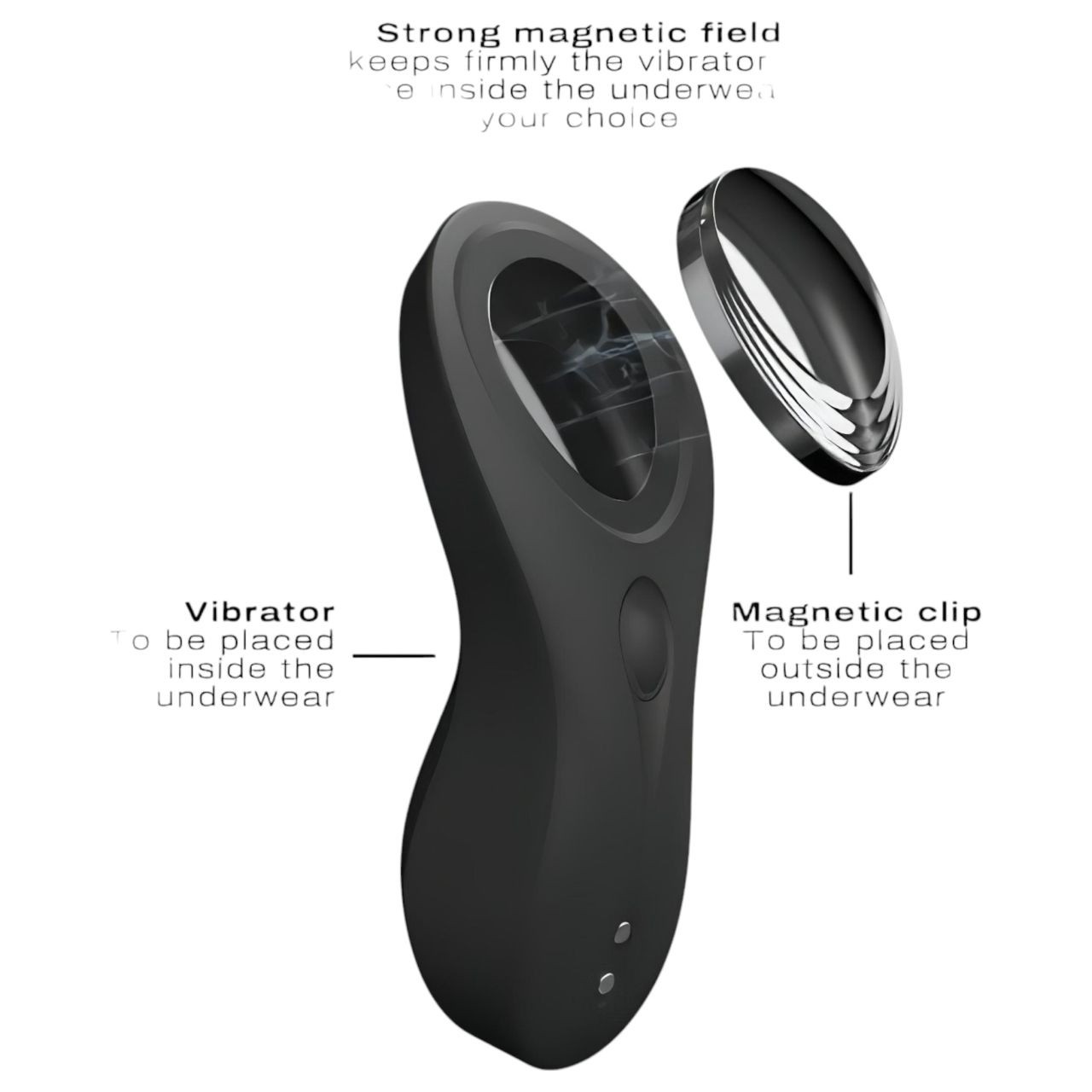 Dorcel Discreet Vibe + - akkus, rádiós csikló vibrátor (fekete)