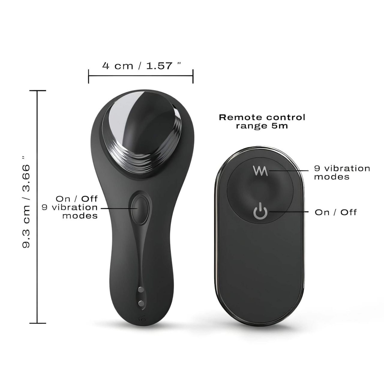 Dorcel Discreet Vibe + - akkus, rádiós csikló vibrátor (fekete)