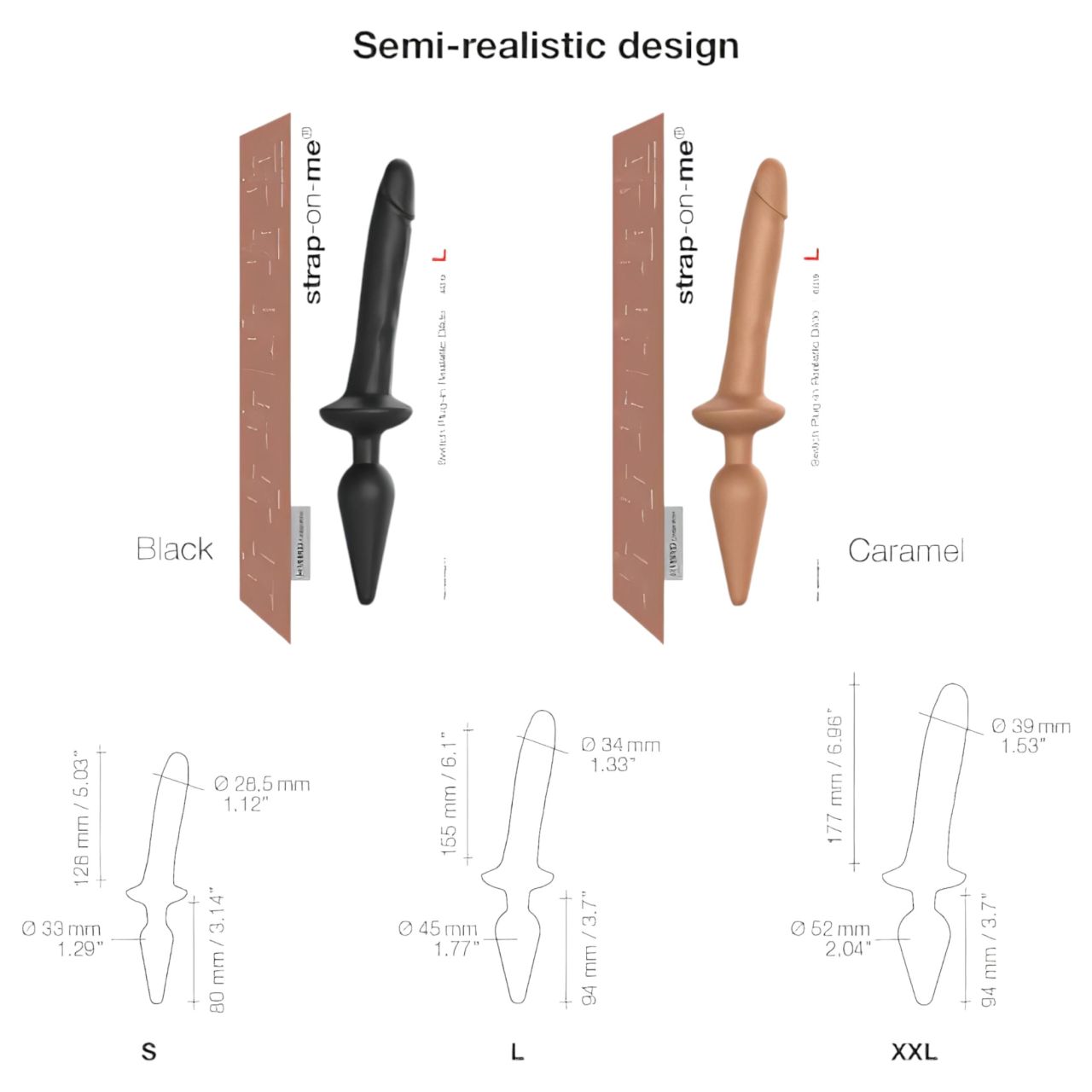 / Strap-on-me Swith Realistic L - 2in1 szilikon dildó (natúr)