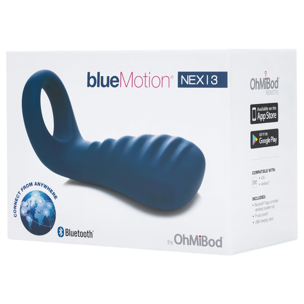 OHMIBOD Bluemotion Nex 3 - okos, vibrációs péniszgyűrű (kék) OHMIBOD Bluemotion Nex 3 - okos, vibrációs péniszgyűrű (kék)