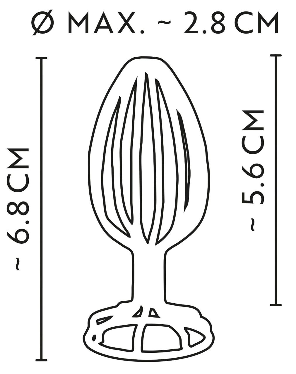 ANOS Metal (2,8cm) - kalitkás acél anál dildó (ezüst)