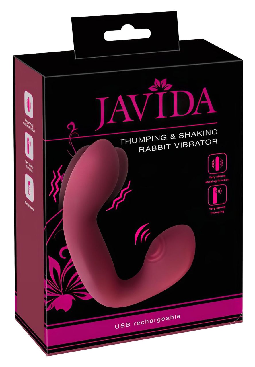 Javida Thumping - pulzáló G-pont és csikló vibrátor (piros)