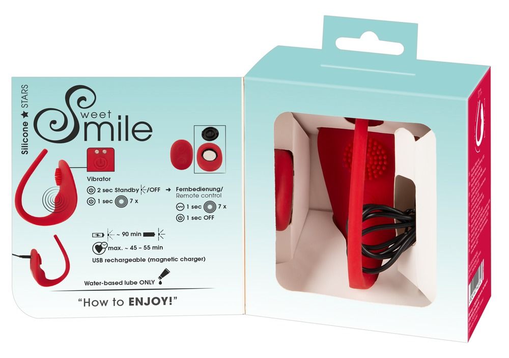 SMILE Slim Panty - akkus, rádiós csiklóvibrátor (piros)