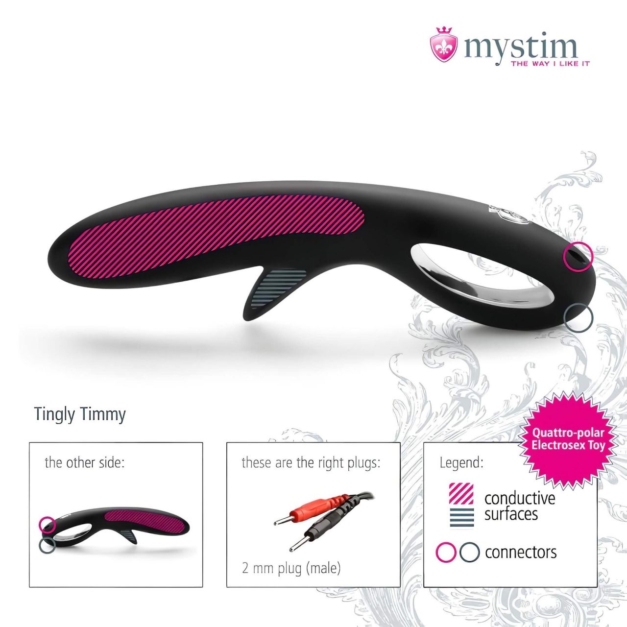 / mystim Tingly Timmy - szilikon elektro dildó