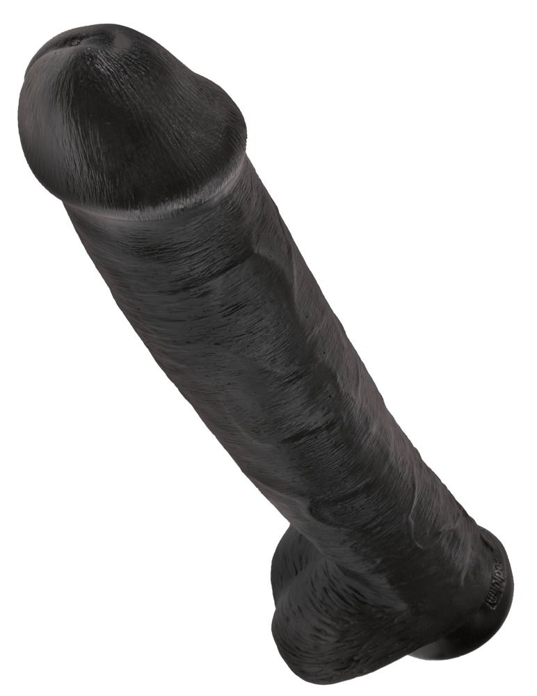 King Cock 15 - tapadótalpas, herés dildó (38cm) - fekete