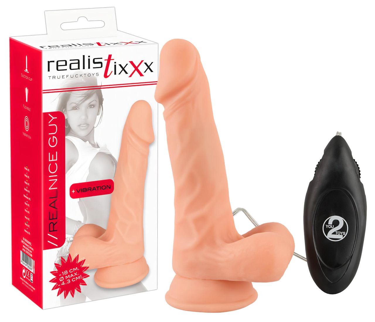 realistixxx Valódi, natúr vibrátor (17,5cm)