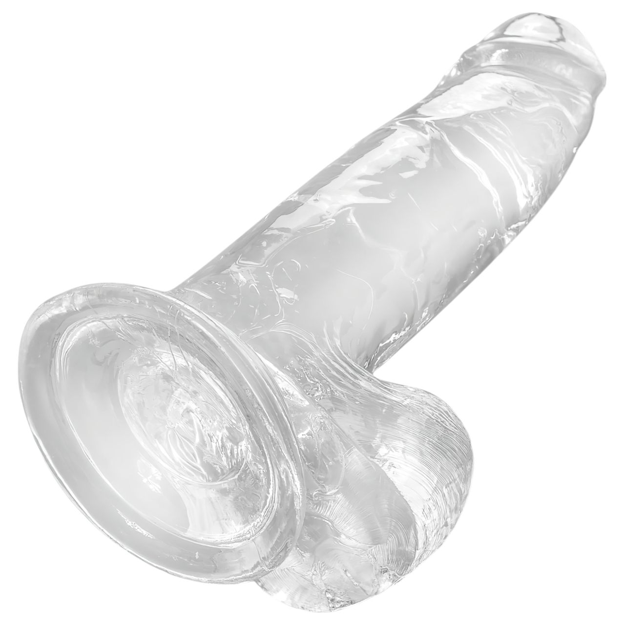 King Cock Clear 7 - tapadótalpas, herés dildó (18cm)