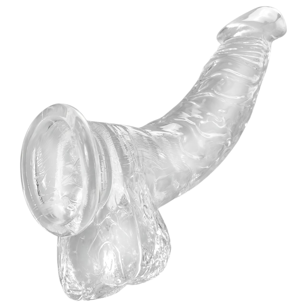 King Cock Clear 7,5 - tapadótalpas, herés dildó (19cm)