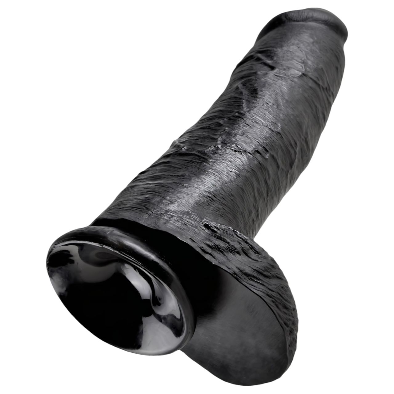 King Cock 12 herés nagy dildó (30 cm) - fekete