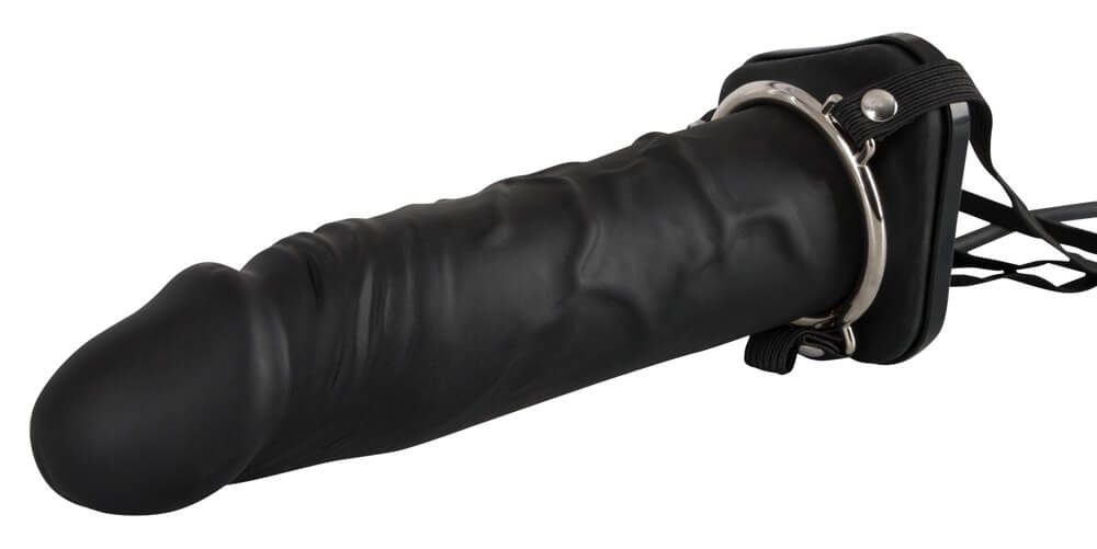 You2Toys - Inflatable Strap-On - üreges, szilikon dildó (fekete)
