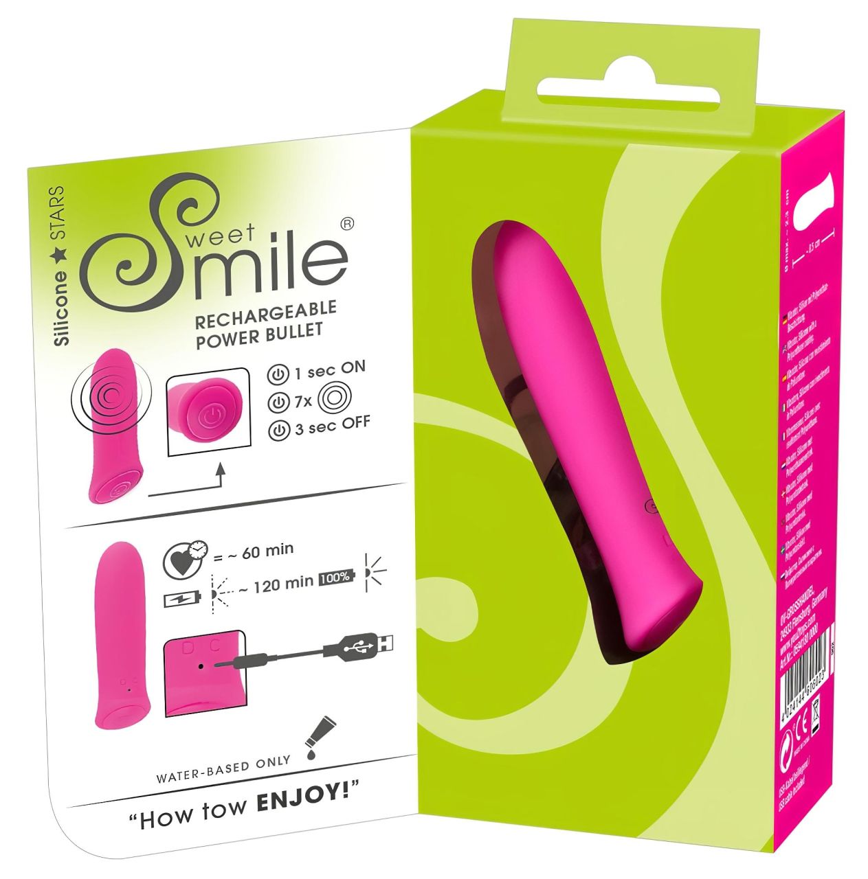 SMILE Power Bullett - akkus, extra erős kis rúdvibrátor (pink)