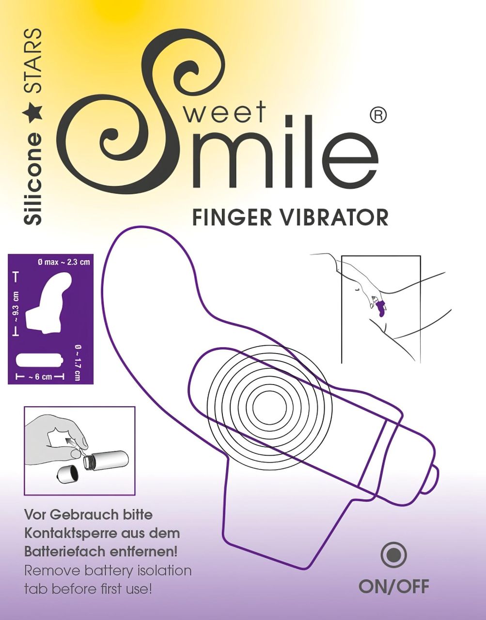 SMILE Finger - hullámos, szilikon ujjvibrátor (lila)