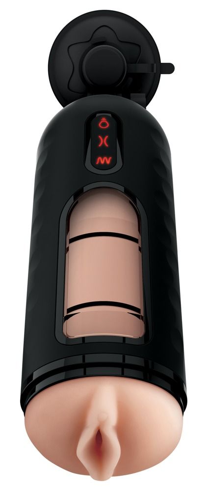 PDX Elite Mega Milker - vibráló, péniszfejő műpunci (fekete)