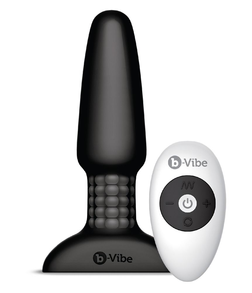 b-Vibe - forgó gyöngyös, akkus anál vibrátor (fekete)