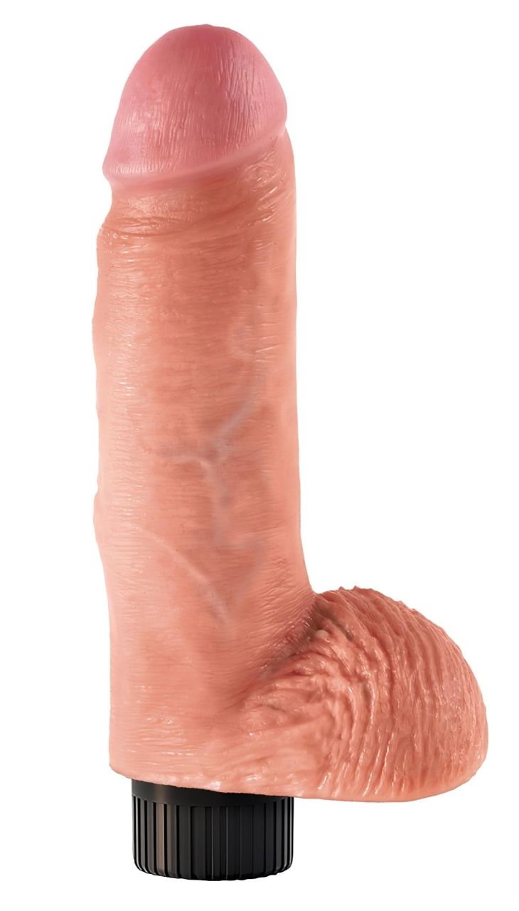 King Cock 7 tapadókorongos vibrátor (18 cm) - natúr