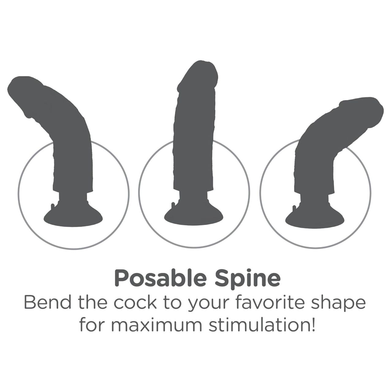 King Cock 7 tapadókorongos vibrátor (18 cm) - natúr