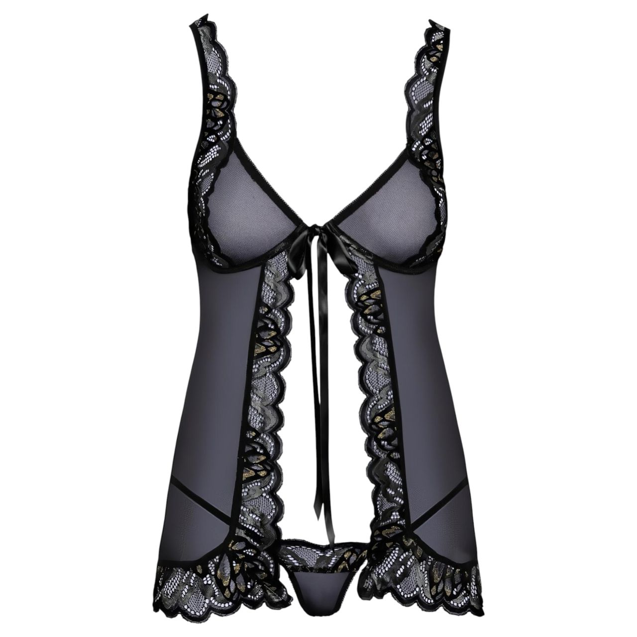 Kissable - nyitott babydoll (fekete) Kissable - nyitott babydoll (fekete)