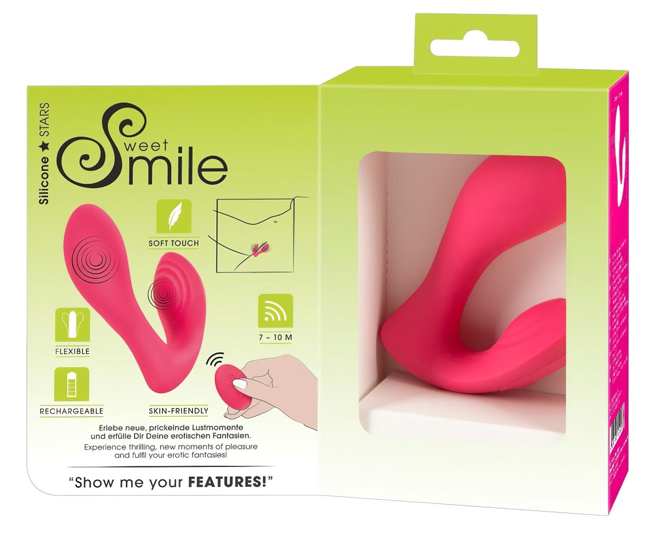 SMILE Panty - akkus, rádiós 2in1 vibrátor (pink)