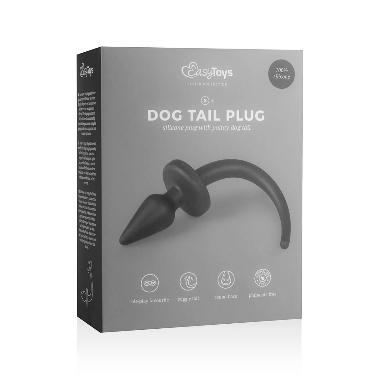 Easytoys Dog Tail - anál dildó (fekete)