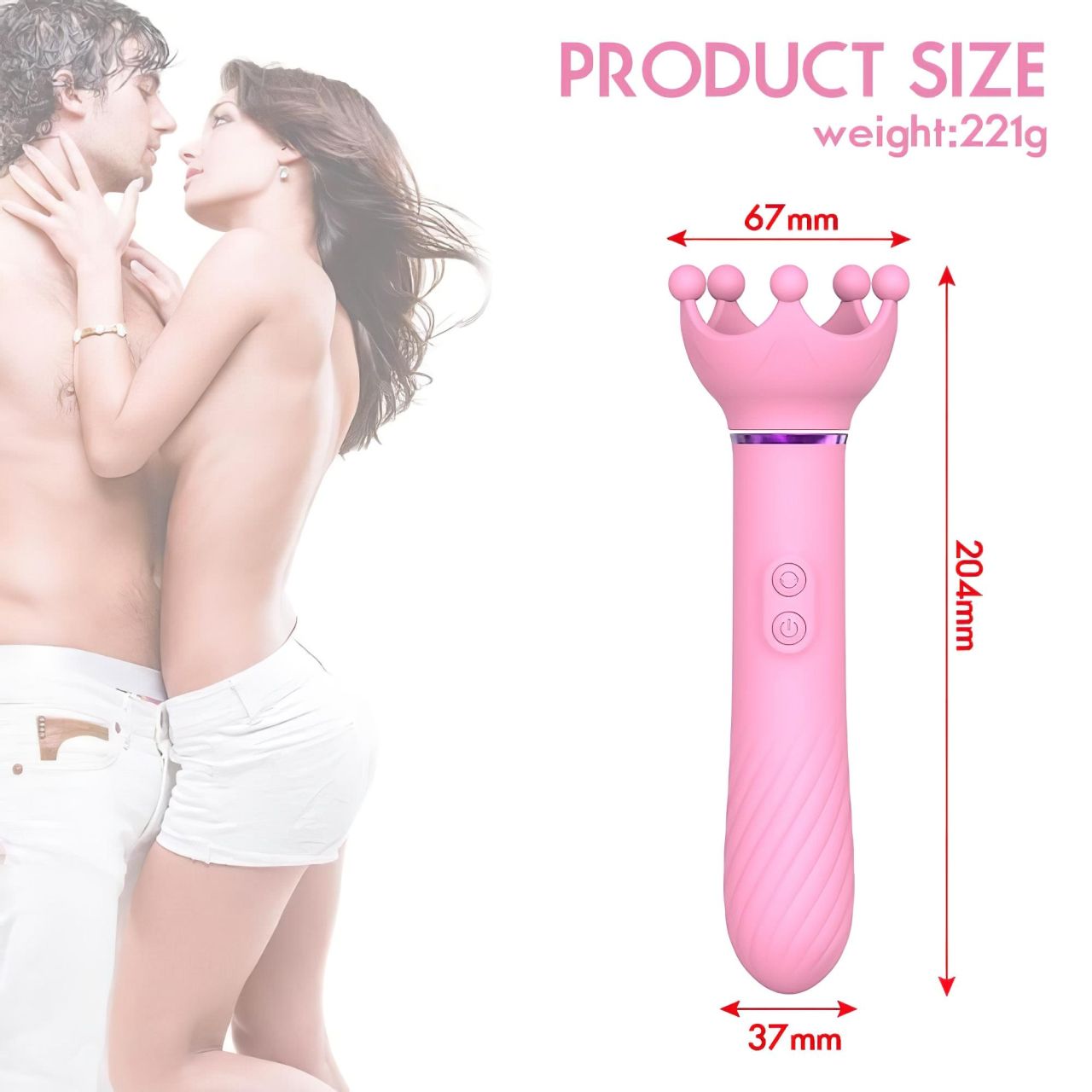 / Sunfo - 2in1 mellbimbó vibrátor (pink)