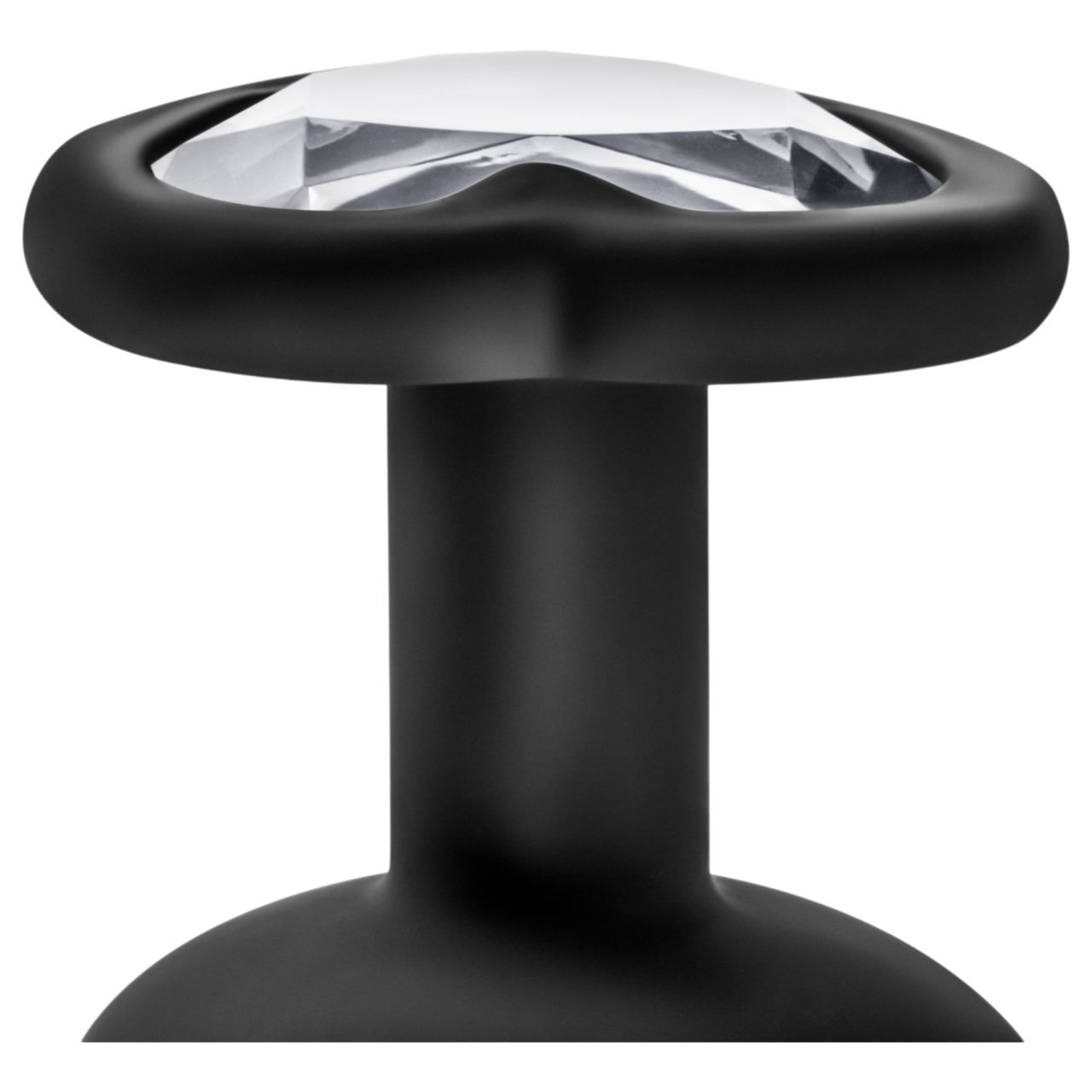 Temptasia S - ezüst köves, szíves anál plug (fekete) - kicsi Temptasia S - ezüst köves, szíves anál plug (fekete) - kicsi