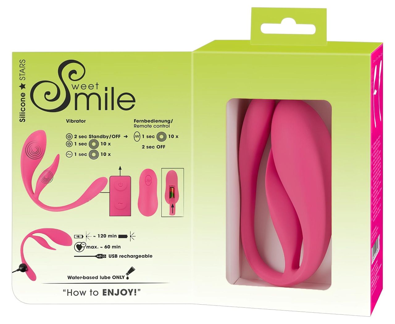 / SMILE - hordható akkus, rádiós vibrációs tojás (pink)