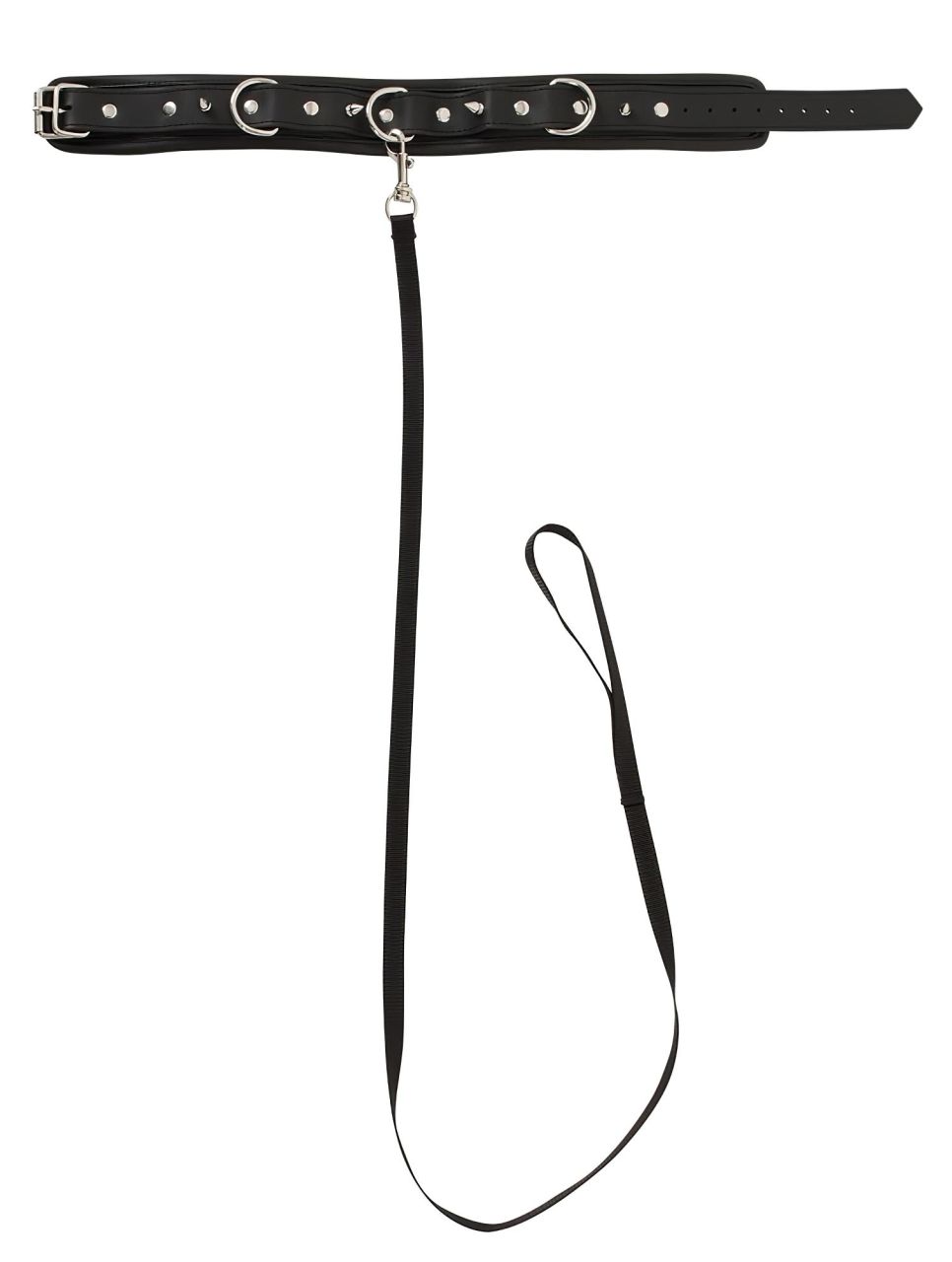 / Bad Kitty - tüskés, szegecses nyakörv és póráz (fekete)