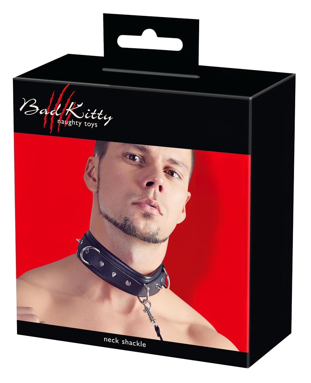 / Bad Kitty - tüskés, szegecses nyakörv és póráz (fekete)