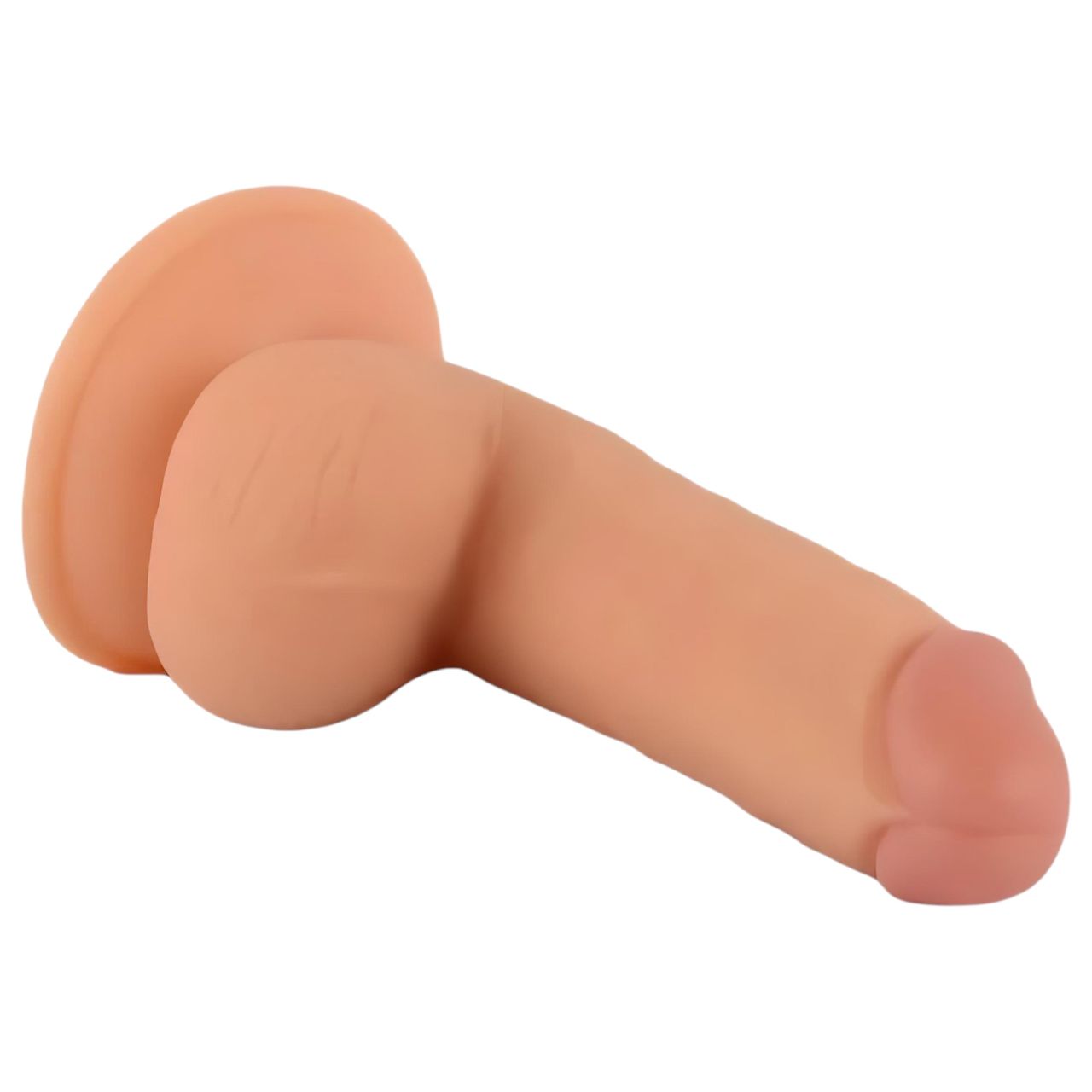 Mr. Rude - tapadókorongos, herés élethű dildó - 18cm (natúr)