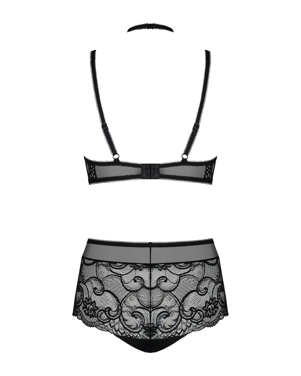 Obsessive Elizenes - mintás, átlátszó melltartó szett (fekete) Obsessive Elizenes - mintás, átlátszó melltartó szett (fekete)